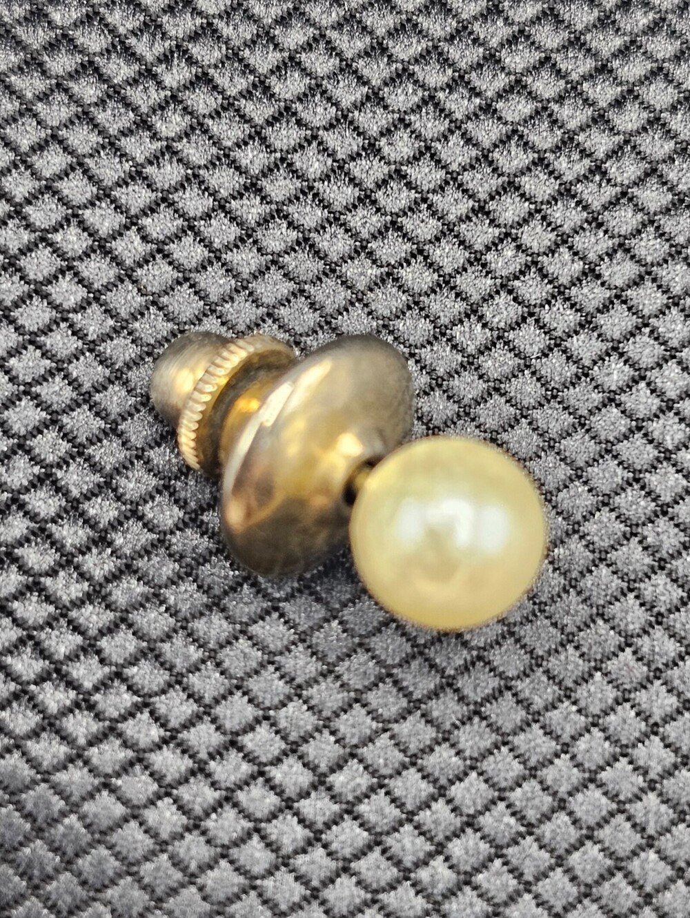 Vintage Gold Tone Hatpin with Faux Pearl Accent